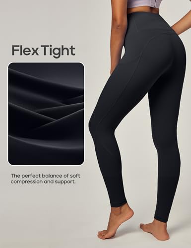 IUGA Women's Tummy Control Yoga Pants with 4 Pockets - Black, X-Large
