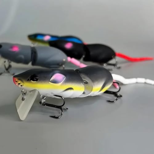 Topwater Mouse Fishing Lures 3-Pack for Freshwater & Saltwater Bass Trout Pike