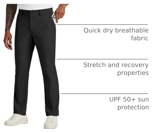 Willit Men's Golf Pants Stretch Comfy Work Dress Pants 40W x 28L Black