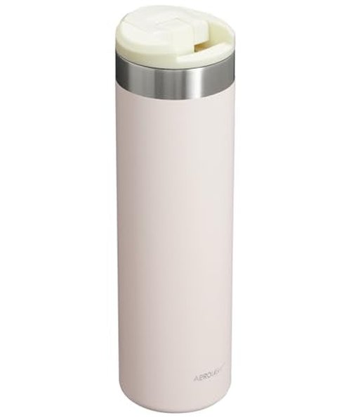 Stanley AeroLight Transit Bottle 20 oz | Locking Drink Through Lid | Leak Resistant Water Bottle or Coffee Travel Mug | Lightweight Insulated Stainless Steel | BPA-Free | Rose Quartz