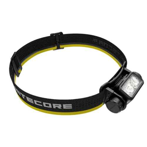 Nitecore NU43 Rechargeable Headlamp, 1400 lumens USB-C Bright Lightweight for Camping, Running, or Working, with Spotlight, Floodlight, Red Light, Including NitecoreS Sticker