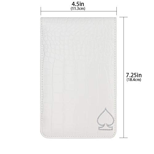 White Crocodile Pattern Golf Scorecard Holder and Yardage Book Cover - Custom Name Stitching