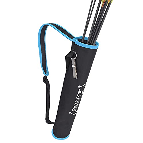 EOUS Archery Arrow Holder for Youth Kid Childrens Arrow Quiver Bags for Arrows Kids,Back and Hip Side Quiver,BLUE with BLACK