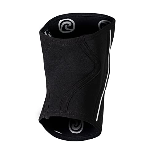 Rehband Open Patella Knee Brace 5mm Neoprene, Supportive Knee Sleeve with Patella Support, Knee Protection for Strength Training, Jogging & Fitness, Colour:Black - 1 Pair, Size:X-Small