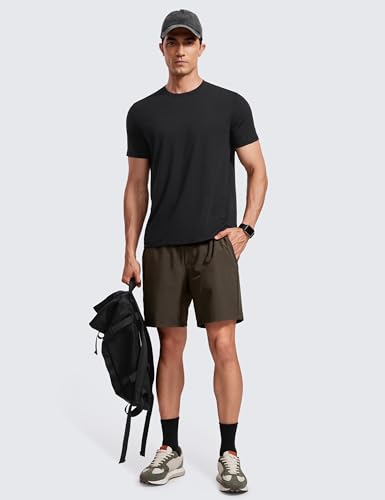Large Black Non-Clingy Crewneck T-Shirt for Yoga & Casual Wear