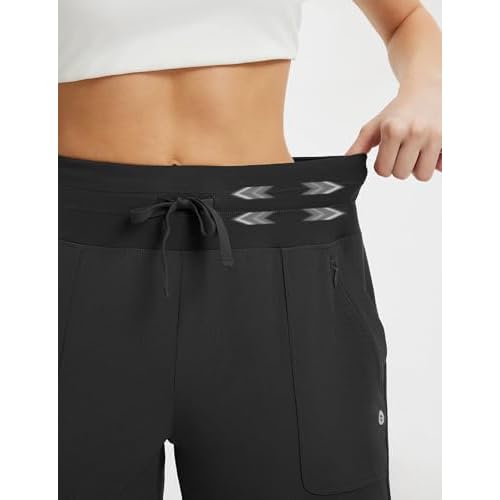 baleaf Women's 7" Athletic Running Shorts Long Workout Shorts High Waisted Quick Dry 4 Zipper Pockets UPF50+