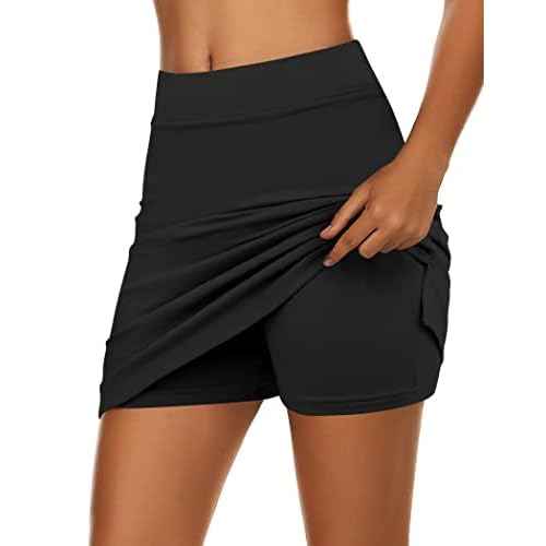 Ekouaer Women's Active Performance Skort Lightweight Skirt for Running Tennis Golf Workout Sports