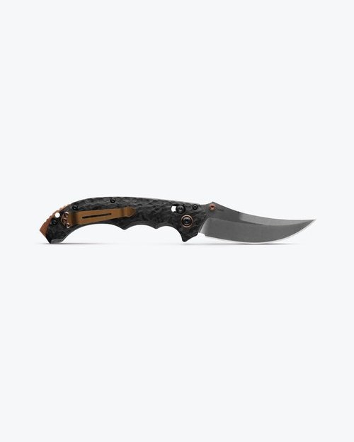 Benchmade - Mini Bedlam 865 Tactical Knife, Scimitar Blade, Carbon Fiber Handle (865-02)