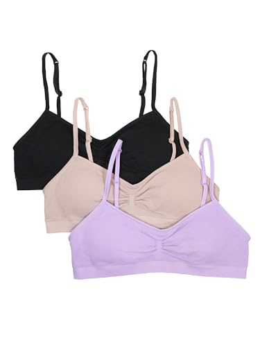 Girls Seamless Trainer Bra with Removable Pads - 34 Stellar Orchid Rose Shadow Black
