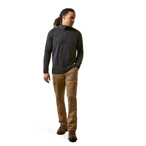 Ariat Men's Rebar Gridwork Baselayer 1/4 Zip T-Shirt - Black, 3X-Large