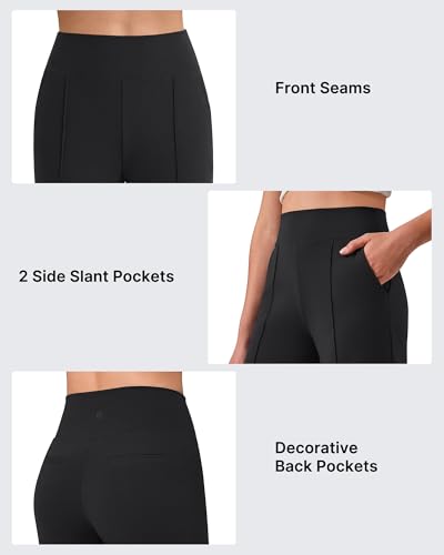 Petite Wide Leg Yoga Dress Pants for Women - Black, Size Medium, G4Free