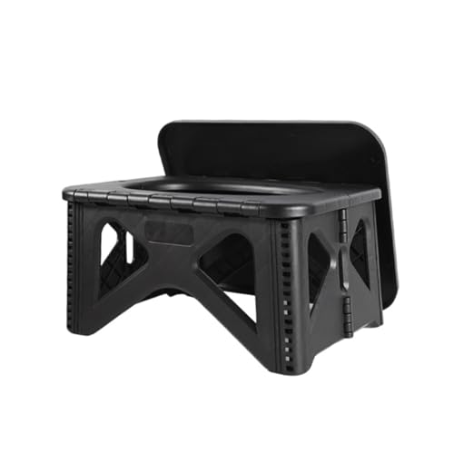 Adult Portable Camping Toilet with Cover - Foldable Travel Bedpan Square