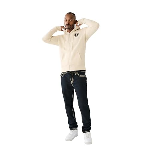True Religion Men's Puff Print Core Zip Up Hoody ? Full Zip with Graphic