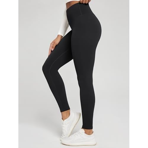 ODODOS Women's Thick Fleece Lined Leggings Thermal Warm Winter Tights - 25" / 28" High Waisted Yoga Pants with Back Pockets