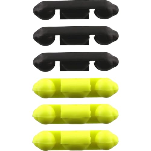 Fishing Line Release & Auto Stop Stoppers - Black and Yellow, Pack of 6