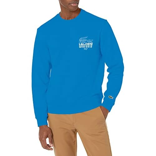 Lacoste Adult Long Sleeve Bold Print Crewneck Sweatshirt