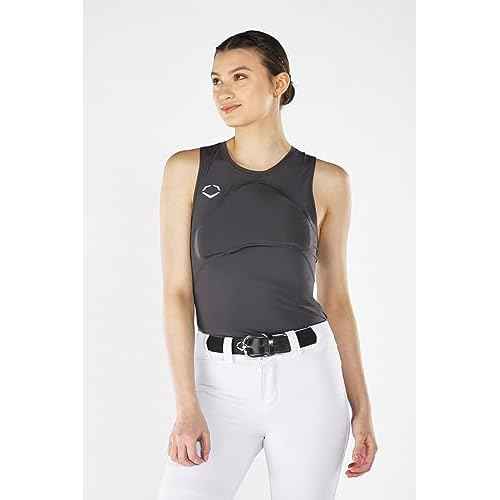 EvoShield Women's Racerback Chest Guard Sleeveless Shirt - Grey, Small