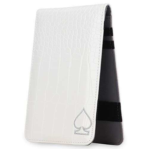 White Crocodile Pattern Golf Scorecard Holder and Yardage Book Cover - Custom Name Stitching