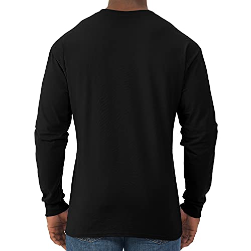 Jerzees Men's Dri-Power Cotton Blend Long Sleeve T-Shirt Black Medium - Moisture Wicking & Odor Protection