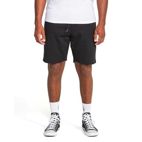 Volcom Mens Elastic Waist SweatShorts with Drawstring ? Fleece Lounge Shorts, Soft Cotton Blend