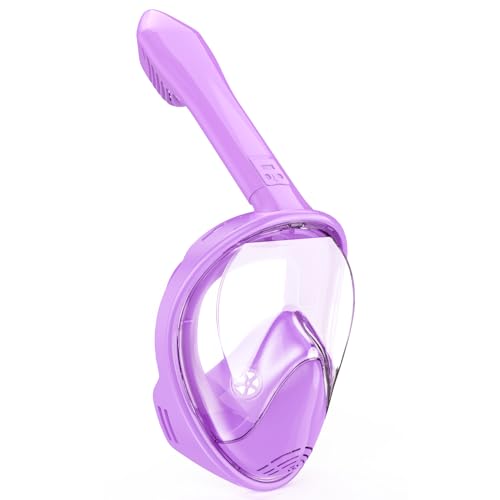 Kids Snorkel Mask Full Face, Snorkeling Gear for Kids 2-14 with Camera Mount, 180 Degree Panoramic View Snorkeling Set Anti-Fog Anti-Leak
