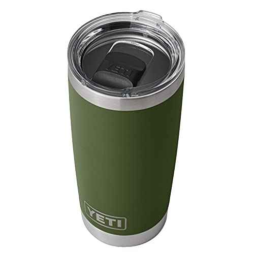 YETI Rambler 20 oz Tumbler, Stainless Steel, Vacuum Insulated with MagSlider Lid, Highlands Olive