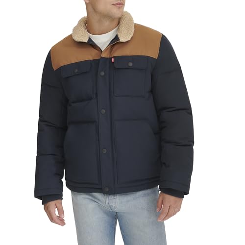 Levi's mens Woodsman Sherpa Collar Puffer Jacket (Regular and Big & Tall Sizes)