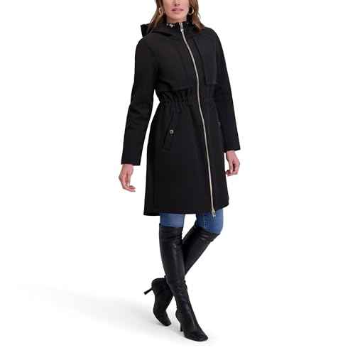 kensie womens Outerwear Hooded Softshell Water Resistant Jacket