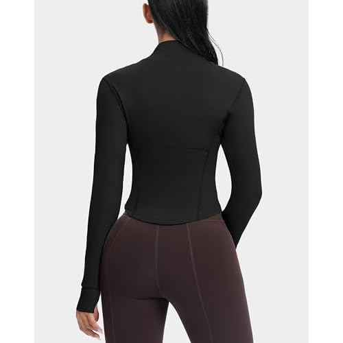 GYM RAINBOW Womens Zip Up Workout Jakcets Lightweight Slim Fit Running Athletic Jackets with Thumb Holes