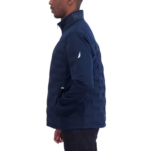 Nautica Men's 100 Percent Polyester Open Bottom with Knit Trim Inside Collar