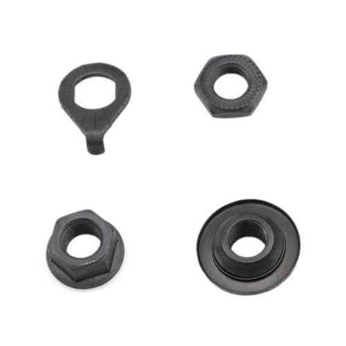 Bike Axle 140mm Bicycle Multiple Speed Front Hub Axle 3/8 Inch Black 26TPI Hub Conical Lock Nut Washer Kit -1pcs