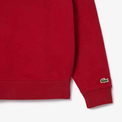 Lacoste mens Classic Fit Long Sleeve Hooded Sweatshirt W/Small Croc Graphic on the Chest & Adjustable Neck