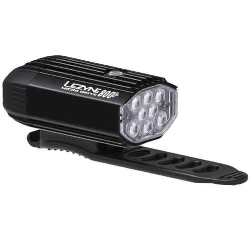 LEZYNE Micro Drive Bicycle USB Rechargeable IPX7 Waterproof White LED Front Light w/Multiple Solid & Flash Modes | Integrated Silicone Rubber Strap Mount - 800/600 Lumens Options