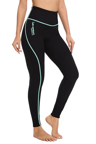 Green/Line Women's 2mm Super Stretch Wetsuit Pants & Shorts - High-Waist, UV & Cold Water Protection