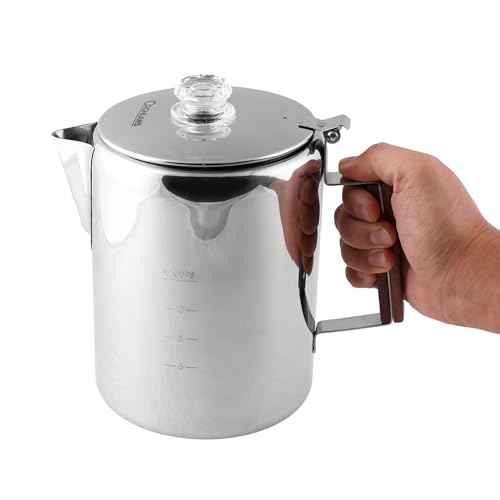 Coghlan's Stainless Steel Coffee Pot - 12 Cup Percolator for Camping, Outdoor Adventures, and Stovetop Brewing - Durable, Portable Coffee Brewer for Classic Flavor