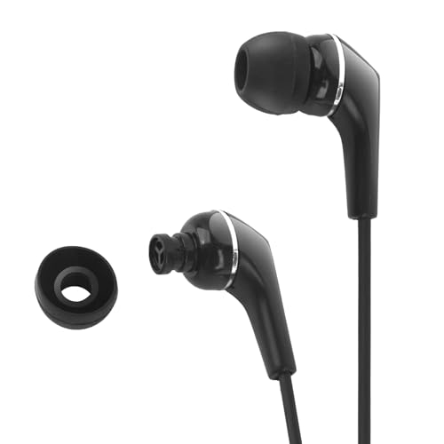 Two Way Radio Headset Ptt Mic Earpiece in Ear Earbud Piece for Baofeng uv5r uv 5r uv-5r for Kenwood for Retevis rt21 rt22 2 Pin Walkie Talkie(Wired,Black)