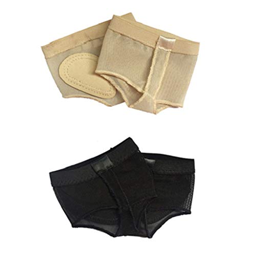 Women's Dance Paws Pad Foot Thongs - Large Champagne & Black Variation