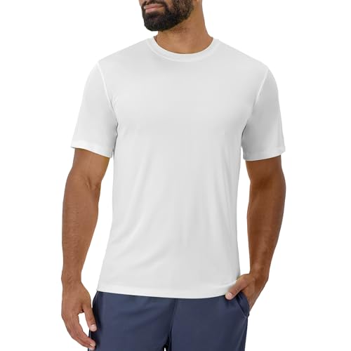 Hanes Men's Cool Dri Performance Moisture-Wicking T-Shirt Pack - Black, White, Navy, Grey, Royal, Large