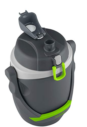 64 oz Hydration Bottle with Flip Up Spout Foam Insulation Locking Lid Handle Charcoal
