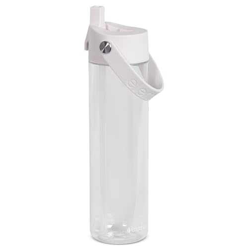Elemental Splash 26oz Clear Tritan Plastic Reusable Water Bottle with Straw & Strap
