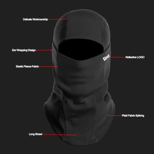 Sireck Ski Mask Balaclava Black Fleece Thermal Face Mask for Winter Men Women