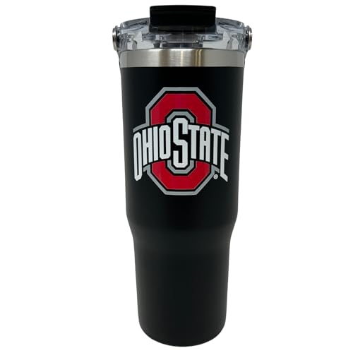 Ohio State Buckeyes 32 oz Stainless Steel Insulated Tumbler with Handle - Black