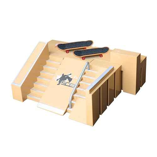 8-in-1 Fingerboard Skate Park Kit with 3 Mini Fingerboards, DIY Finger Skateboard Ramp Set for Kids Ages 5+