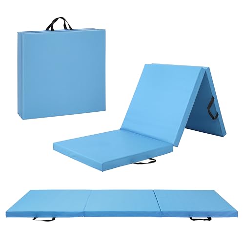 CAP 6'x2' Blue Folding Anti Tear Exercise Gymnastics Mat - 2 Inch Thick