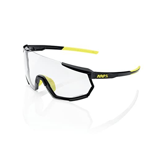 100% Racetrap 3.0 Sport Performance Sunglasses - Sport and Cycling Eyewear (Gloss Black - Photochromic Lens)