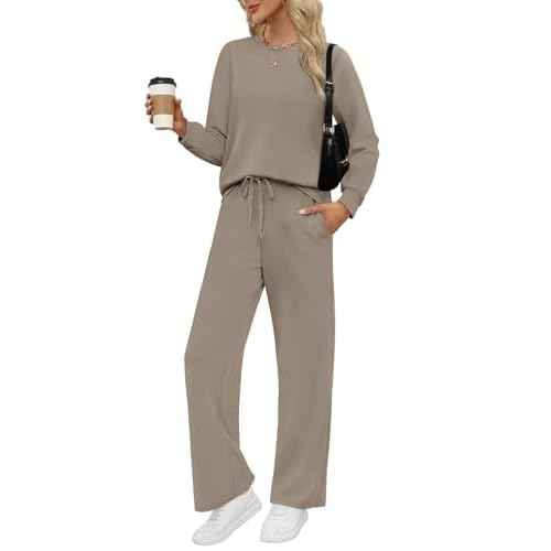 WIHOLL Lounge Sets for Women 2 Piece Travel Vacation Outfits Fall Sweatsuit Tracksuit