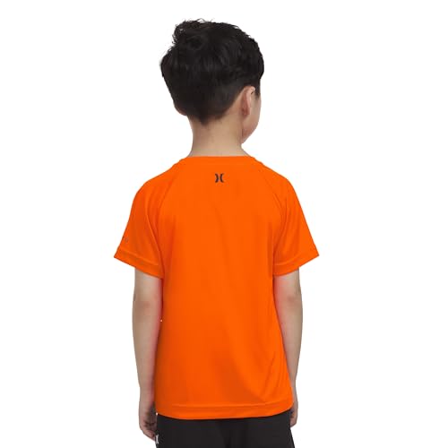 Hurley Boys' Graphic UPF 50+ Rash Guard Swim Shirt - Total Orange/Ombre / Medium