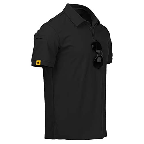 ZITY Mens Polo Shirt Short Sleeve Sports Tactical T-Shirt Athletic Golf Polos Daily Casual Stylish Collared Shirts for Men