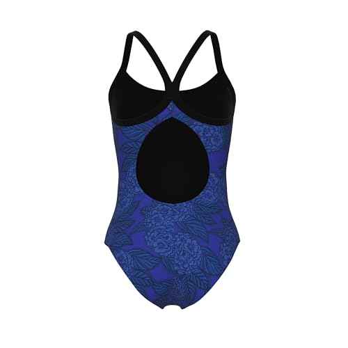 ARENA Girls Performance Hydrangea Bouquet Team Print Light Drop Back Bathing Suit