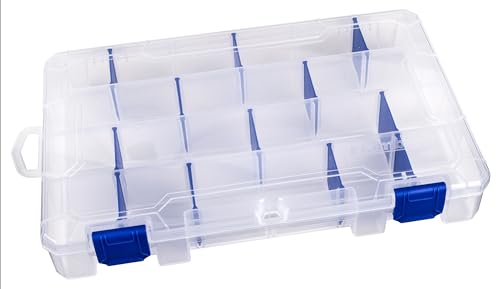 Flambeau Outdoors 4007 Fishing - Includes 12 Dividers, 24 Compartments, Clear Fishing Lure Organizer, Tuff Tainer with Zerust Anti-Rust Dividers